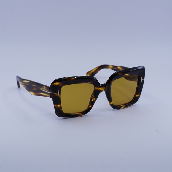 Tom Ford FT1157 52E Esme Sunglasses Dark Havana Square Frame, Brown Lenses main image 9
